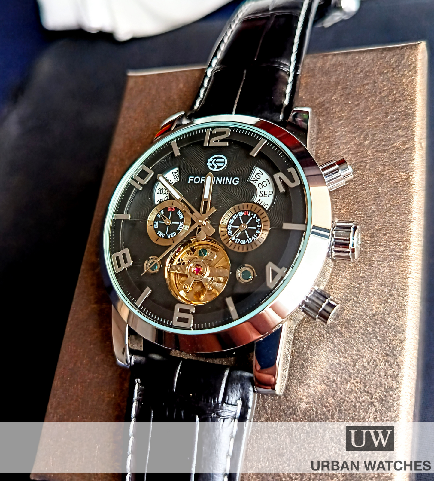 Forsining Ultimate - REF GMT 373 Negro-Plata-Negro