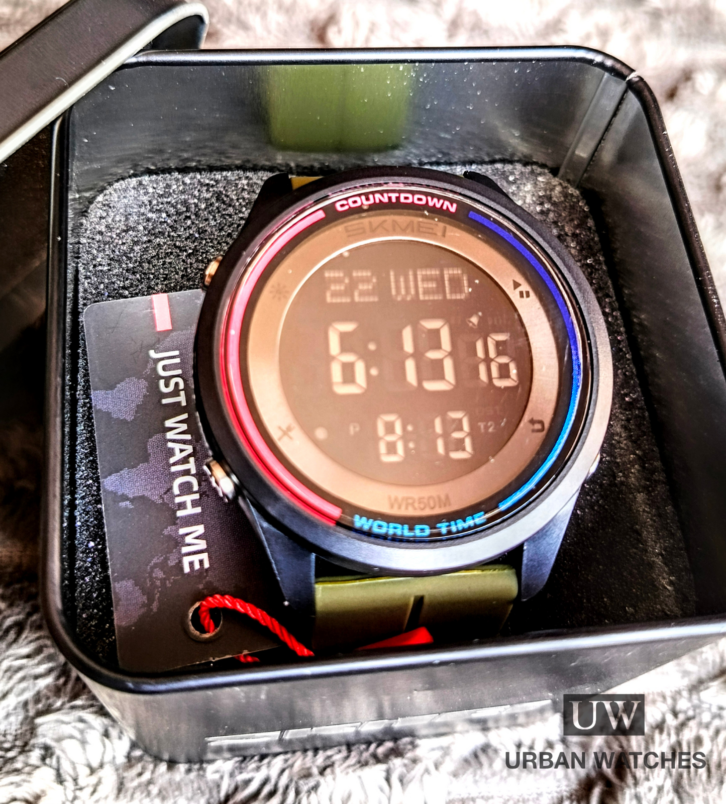 Skmei digital Simple Silicon - REF 2412 Verde militar