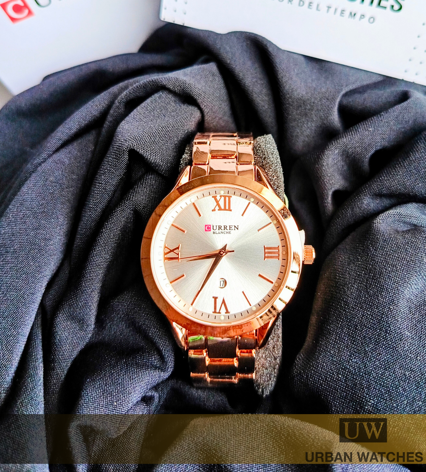 Curren Dama día - REF 9007 Oro rosa-Blanco