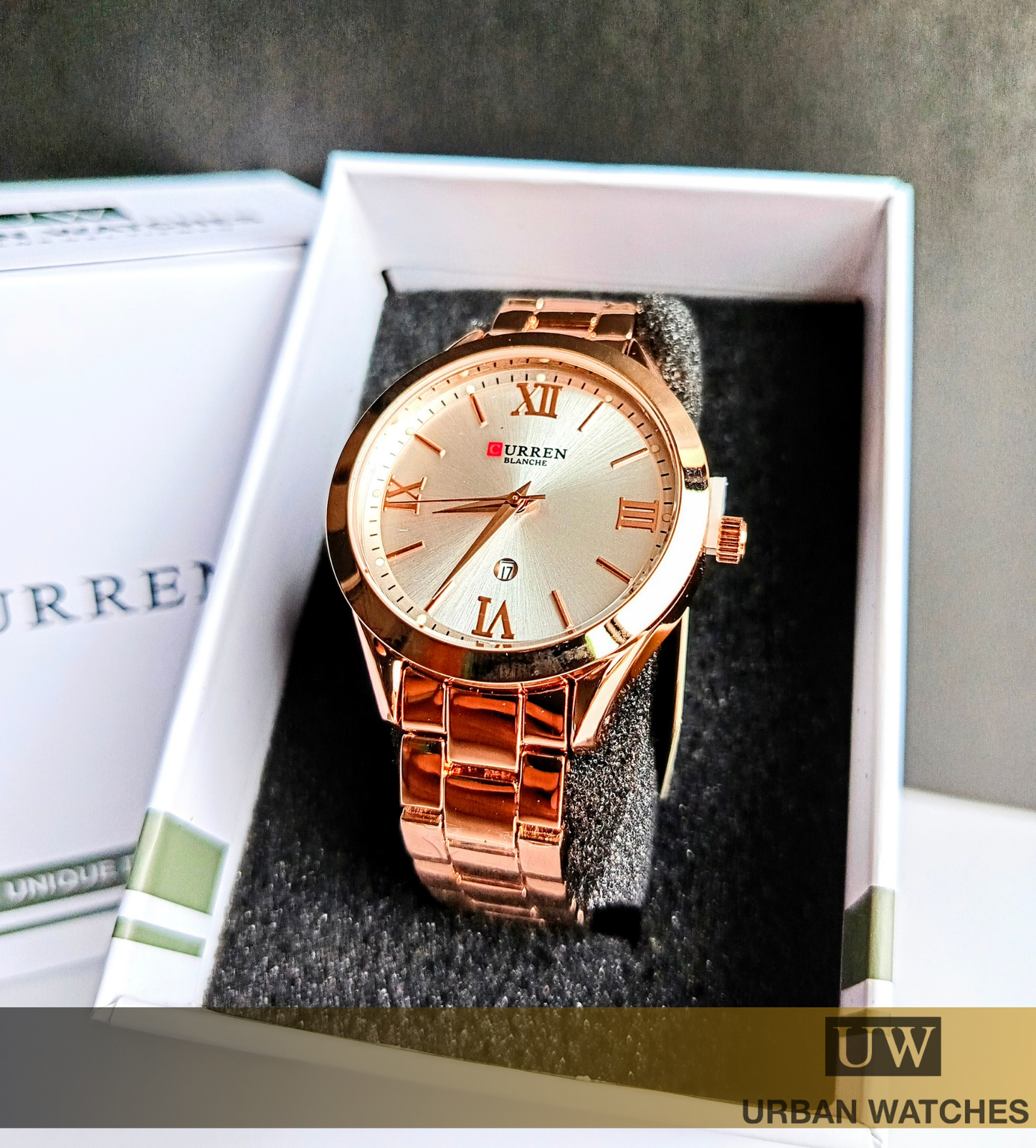 Curren Dama día - REF 9007 Oro rosa-Blanco