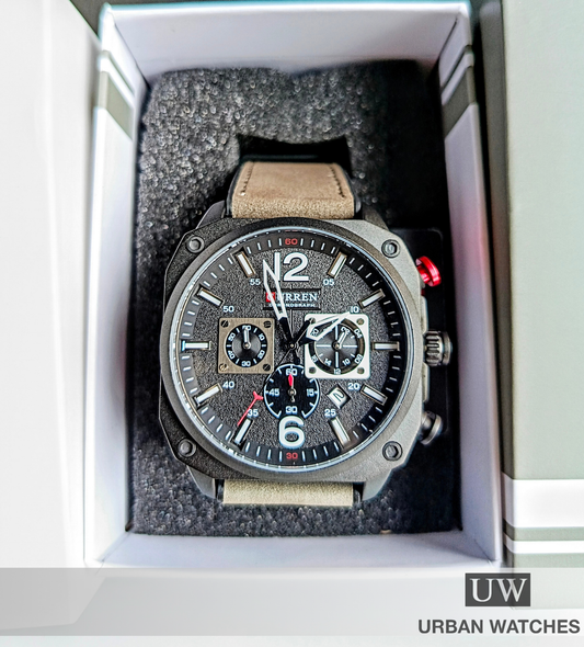 Curren Vintage Diario - REF 8398 Gris-Negro