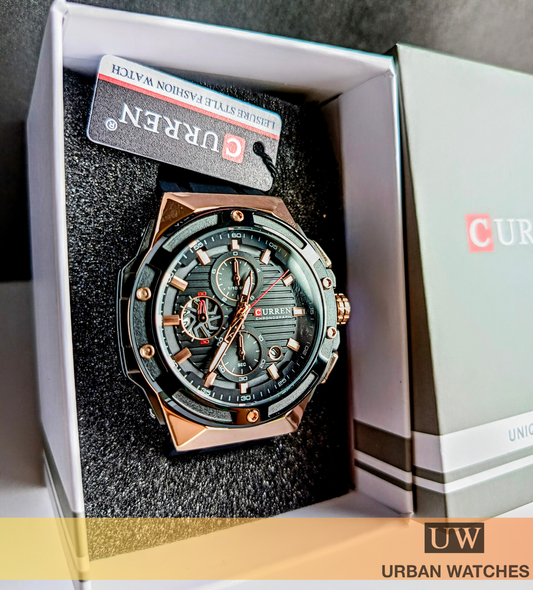 Curren Block - REF 8462 Negro-Dorado