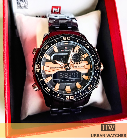 Reloj original Naviforce Shield - REF NF 9234 Negro-Oro rosa-Negro