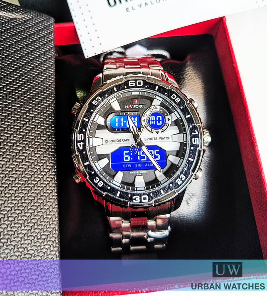 Reloj original Naviforce Shield - REF NF 9234 Plata-Negro