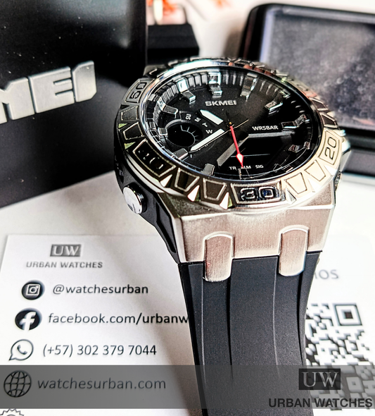 Reloj original Skmei Dual Sport - REF 2276 Negro-Plata-Negro
