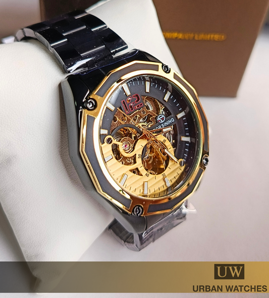 Reloj automático Forsining Terminal - REF FSG800M3 Negro-Dorado-Negro
