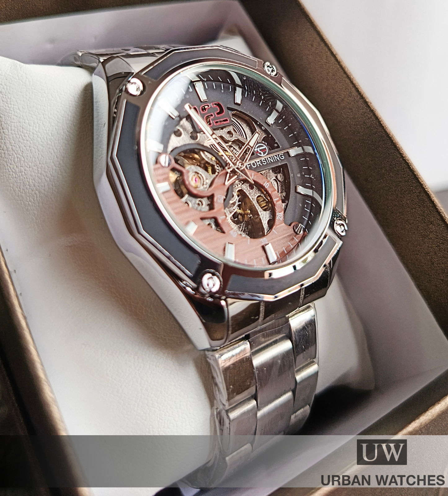 Reloj automático Forsining Terminal - REF FSG800M3 Plata-Negro