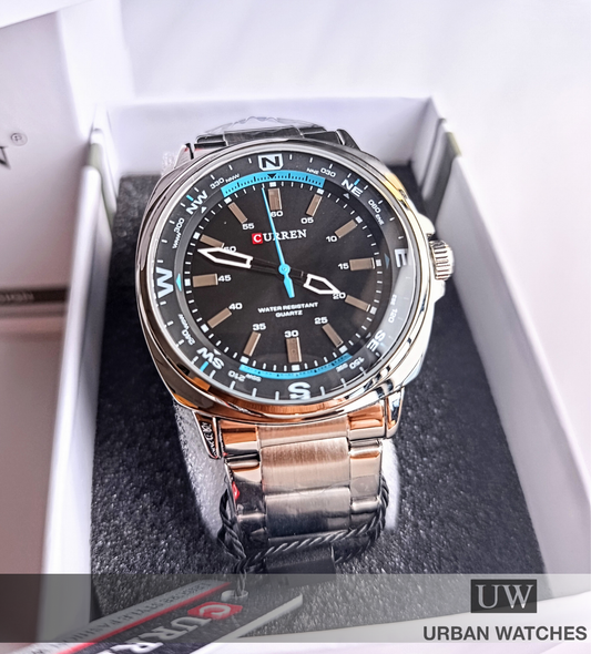 Reloj Curren 8455 Norte - REF KREd9903 Plata - Negro