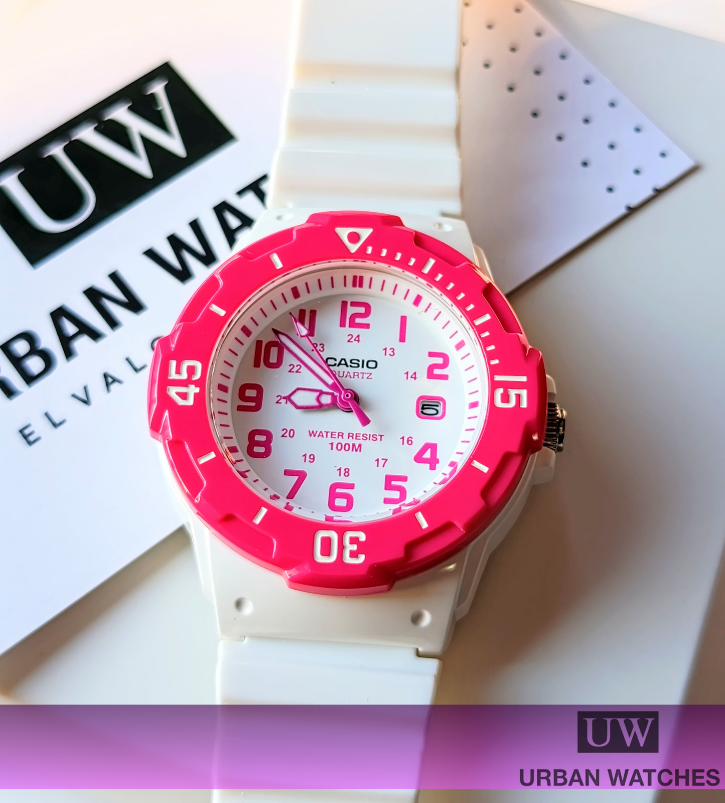 Reloj Casio LRW_200H_4BV Pink Sweat - Blanco-Rosa