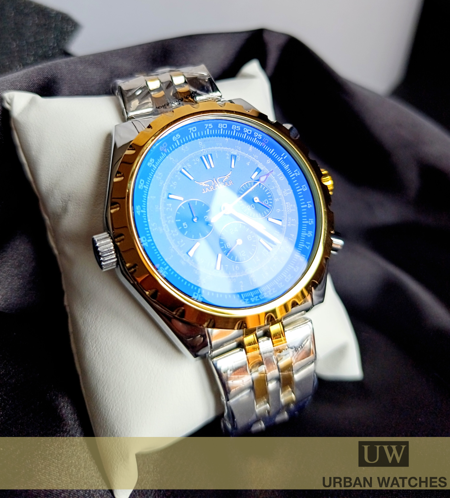 Reloj automático Jaragar Aviador - REF JAG6905 Plata-Dorado-Negro