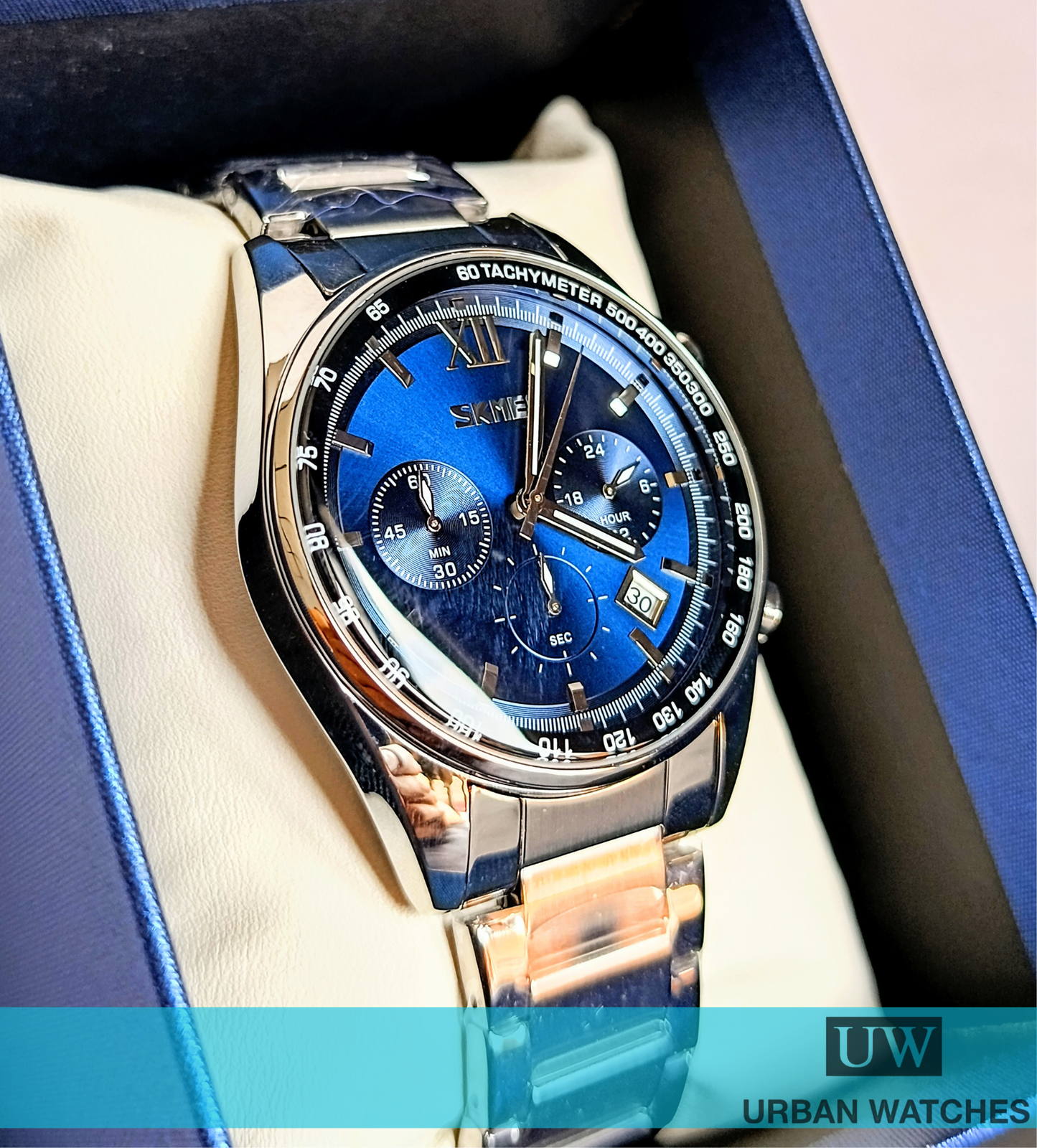 Reloj Skmei Onix - REF 9097 Plata-Azul