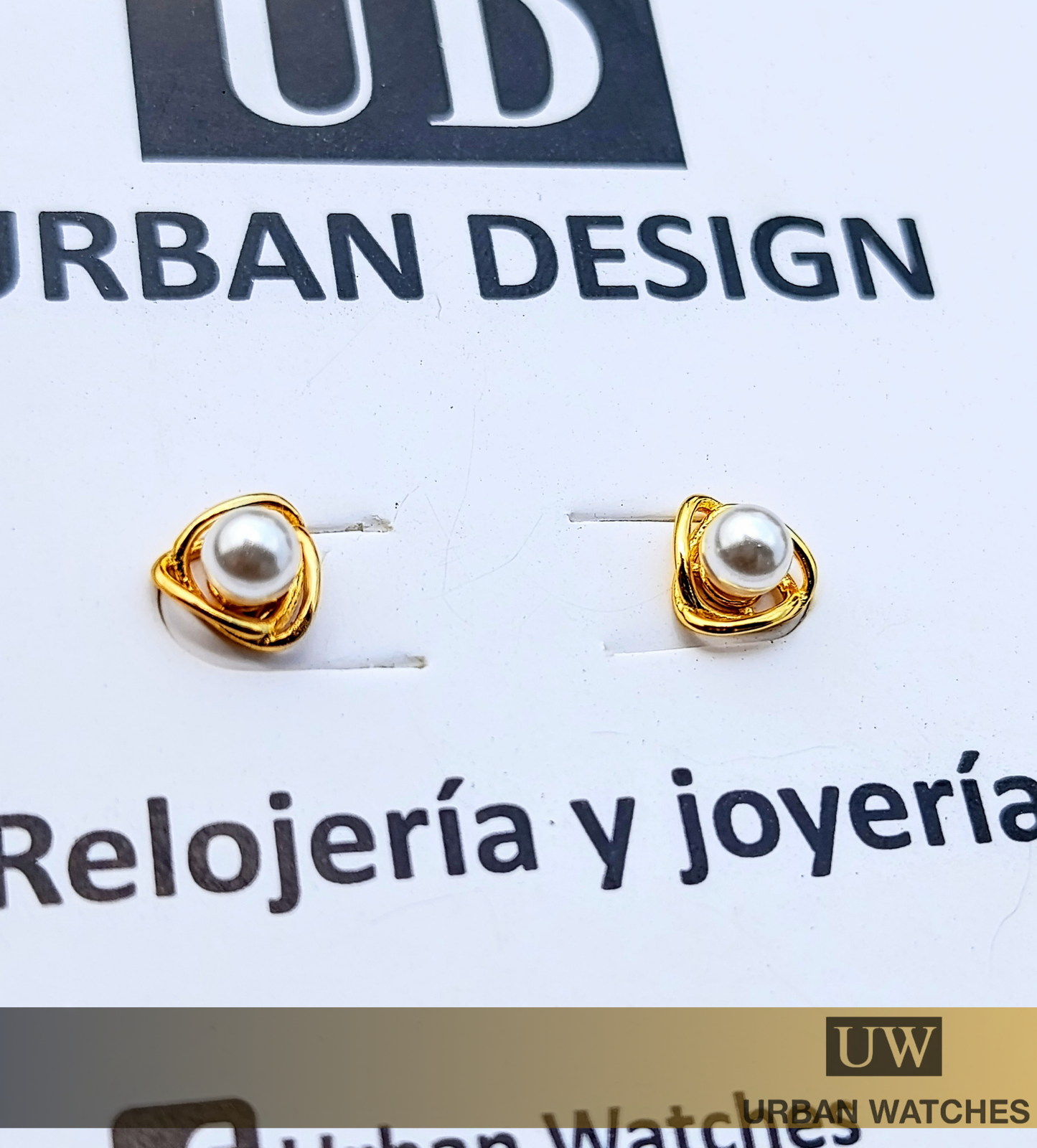 Aretes Perla baño en oro 18K sobre plata 925