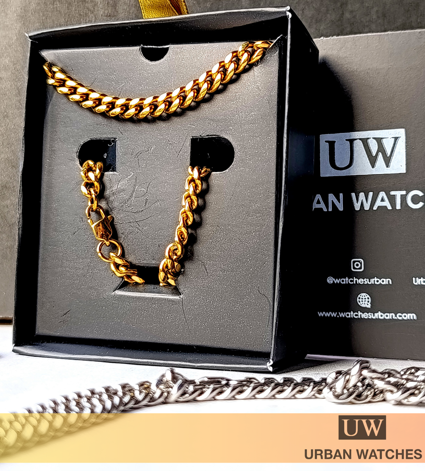 Cadena Cubana UW Oro laminado 18K (PVD)