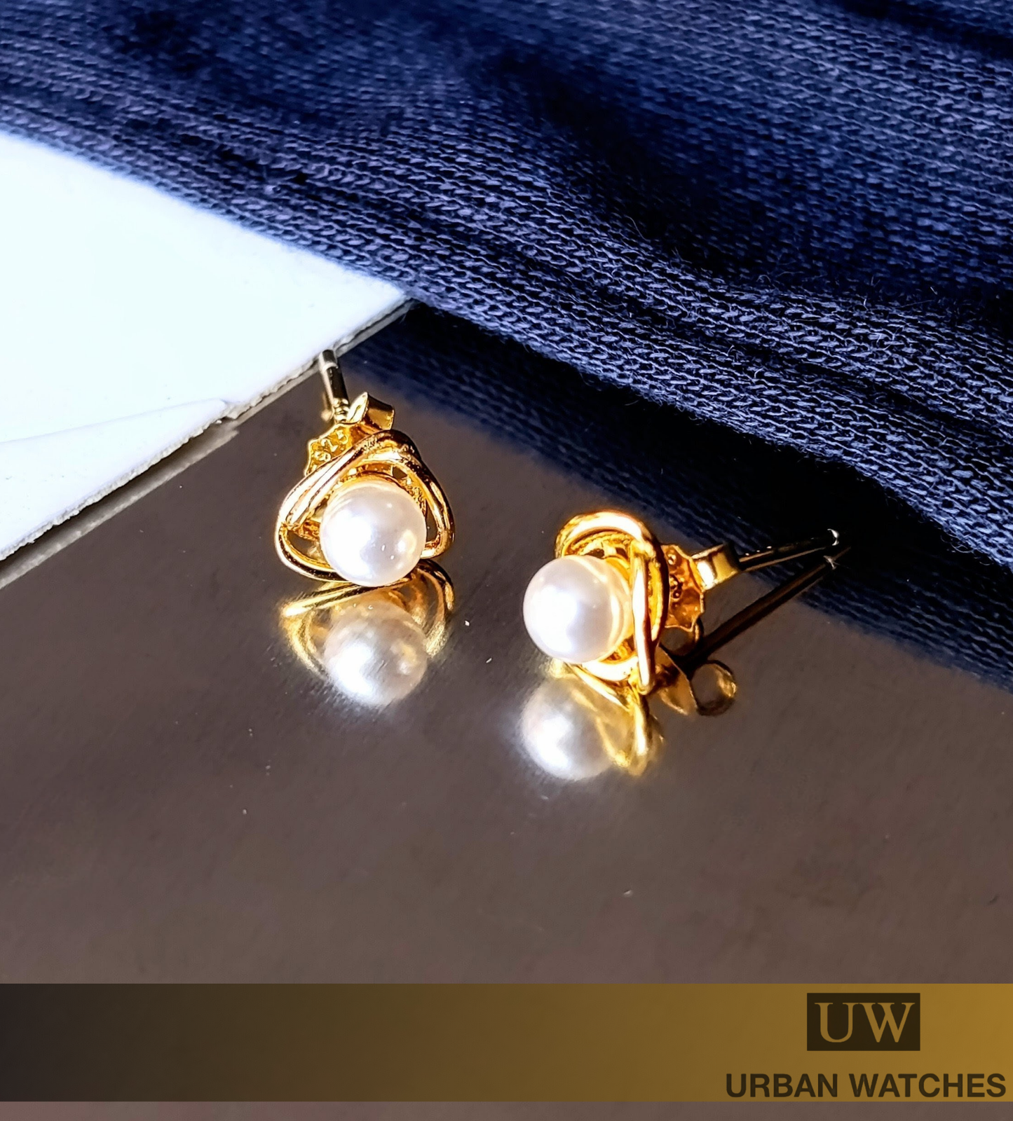 Aretes Perla baño en oro 18K sobre plata 925