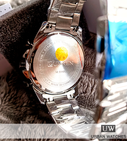 Curren Chronos 3.0 - REF 8402 Plata-Azul-Negro