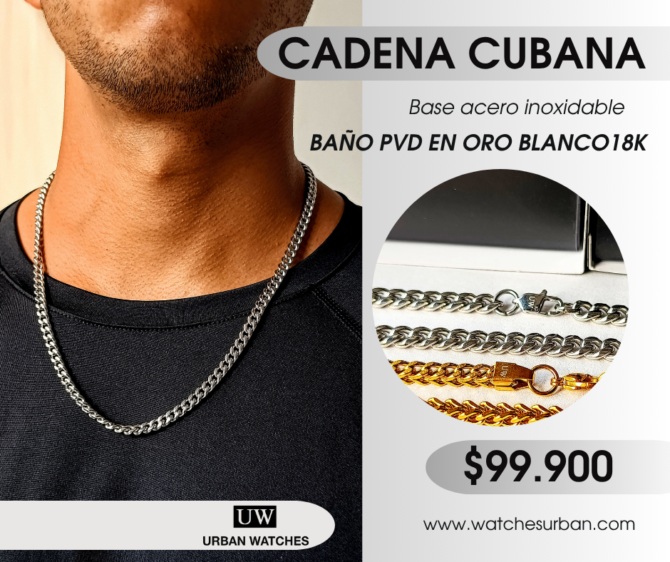 Cadena Cubana UW Oro laminado 18K (PVD)