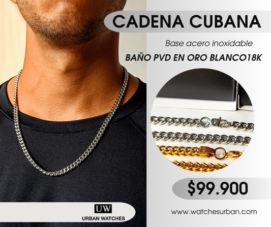 Cadena Cubana UW Oro laminado 18K (PVD)